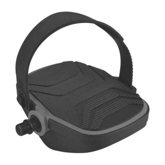 EXERCISE PEDAL - 9/16" Axle, PP Body, PVC/PU Strap, Ball Bearings, Black