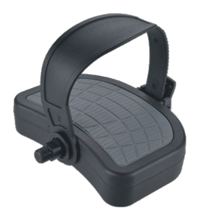 EXERCISE PEDAL - 9/16" Axle, PP Body, PVC/PU Strap, Ball Bearings, Black