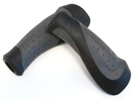 Grips, comfort, Dual-Density, Rubber/Gel 130mm w/ plug, Black