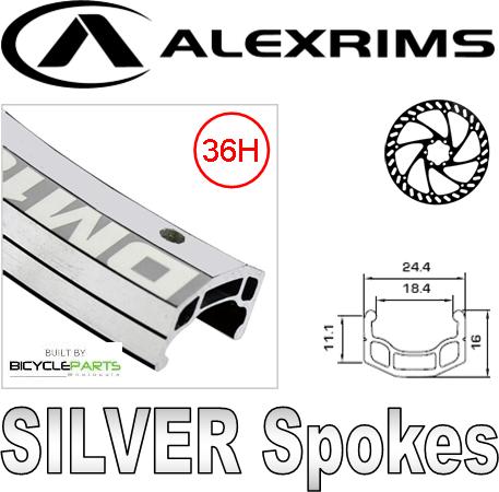 Wheel 700c DM-18 Silver D/w Eyeleted rim , (Shutter Precision) Dynamo Hub Black 36h Disc Q/R 6V 3.0W , Mach 1 spokes (excludes skewer)