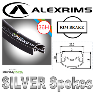 WHEEL - 26" Alex ADVENTURER 2 36H P/j Black Rim, 8/11 SPEED Q/R (135mm OLD) Sealed Novatec Black Hub, SILVER Spokes