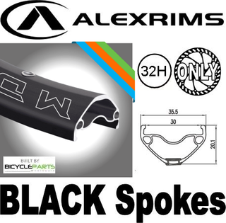 WHEEL - 27.5 / 650B Alex MD30 32H Black Rim, 8/11 SPEED 12mm T/A (148mm OLD) Centerlock Disc Sealed KT (Micro Spline Hub Body) BOOST Black Hub, BLACK Spokes