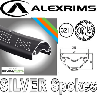 WHEEL - 27.5 / 650B Alex MD30 32H Black Rim, 8/11 SPEED 12mm T/A (148mm OLD) Centerlock Disc Sealed KT (Micro Spline Hub Body) BOOST Black Hub, SILVER Spokes