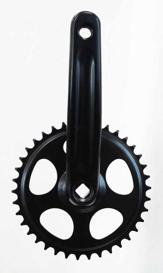 Chainwheel TANDEM 3/32 . 38T. 170mm steel black alloy crank (L/H SIDE ONLY)