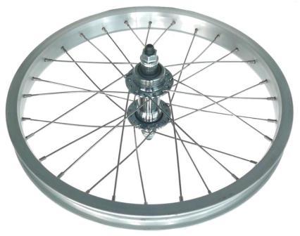 WHEEL 16" Alex G303 Alloy S/W Rim, Screw On Nutted Steel Hub, Mach 1 Spokes. ALL SILVER