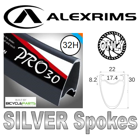 WHEEL - 700C Alex PRO30 32H W/j Black Rim, 8/11 SPEED 12mm T/A (142mm OLD) 6 Bolt Disc Sealed Novatec Black Hub, Mach 1 SILVER Spokes