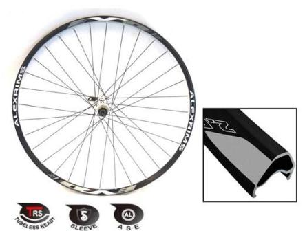 WHEEL 29/700c Alex EVO-2 D/w Black Eyeleted Rim , White Sealed 6 Bolt Alloy Hub , D.T Comp Black Spokes