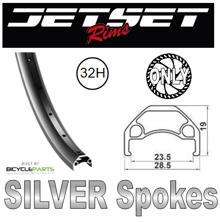 WHEEL - 27.5 / 650B Jetset HC-X359 32H P/j Matt Black Rim, FRONT 3 in One (100mm OLD) 6 Bolt Disc Sealed Novatec Light Weight Black Hub, Mach 1 SILVER Spokes