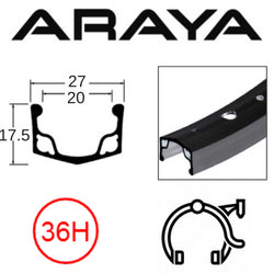 Rim 26 x 1.50 Araya VP-20 Ano BLACK S/w 36H A/v .