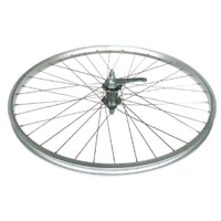 WHEEL - 26" JETSET Alloy Rim, Chrome Coaster Hub with 18t Cog & Fittings, Mach 1 Spokes, REAR. ALL SILVER (Matching Front 93713)