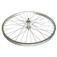 WHEEL - 24" JETSET Ano 36H Alloy Rim A/v, Nutted Alloy Hub, Mach 1 Spokes, FRONT. ALL SILVER