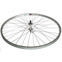 WHEEL - 27" x 1 1/4 Alex AP-18 630 36H Silver Rim, FRONT Q/R (100mm OLD) Loose Ball Joytech Road Profile Silver Hub, Mach 1 SILVER Spokes