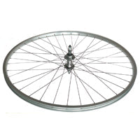 WHEEL - 27" x 1 1/4 Alex AP-18 630 36H Silver Rim, SCREW-ON MULTI Nutted (126mm OLD) Loose Ball Joytech Alloy Silver Hub, Mach 1 SILVER Spokes