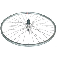 WHEEL - 27" x 1 1/4 Weinmann 4019C 36H P/j Silver Rim, 8/10 SPEED Q/R (135mm OLD) Loose Ball Joytech Silver Hub, Mach 1 SILVER Spokes