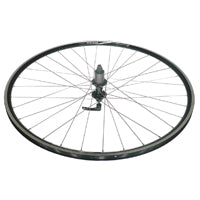 WHEEL 29er/700c Alex DA-22 D/W Alloy Rim, 8/10 Speed Alloy Cassette Q/R Hub, Mach 1 Spokes, REAR. BLACK with SILVER Spokes (Matching Front 95143)