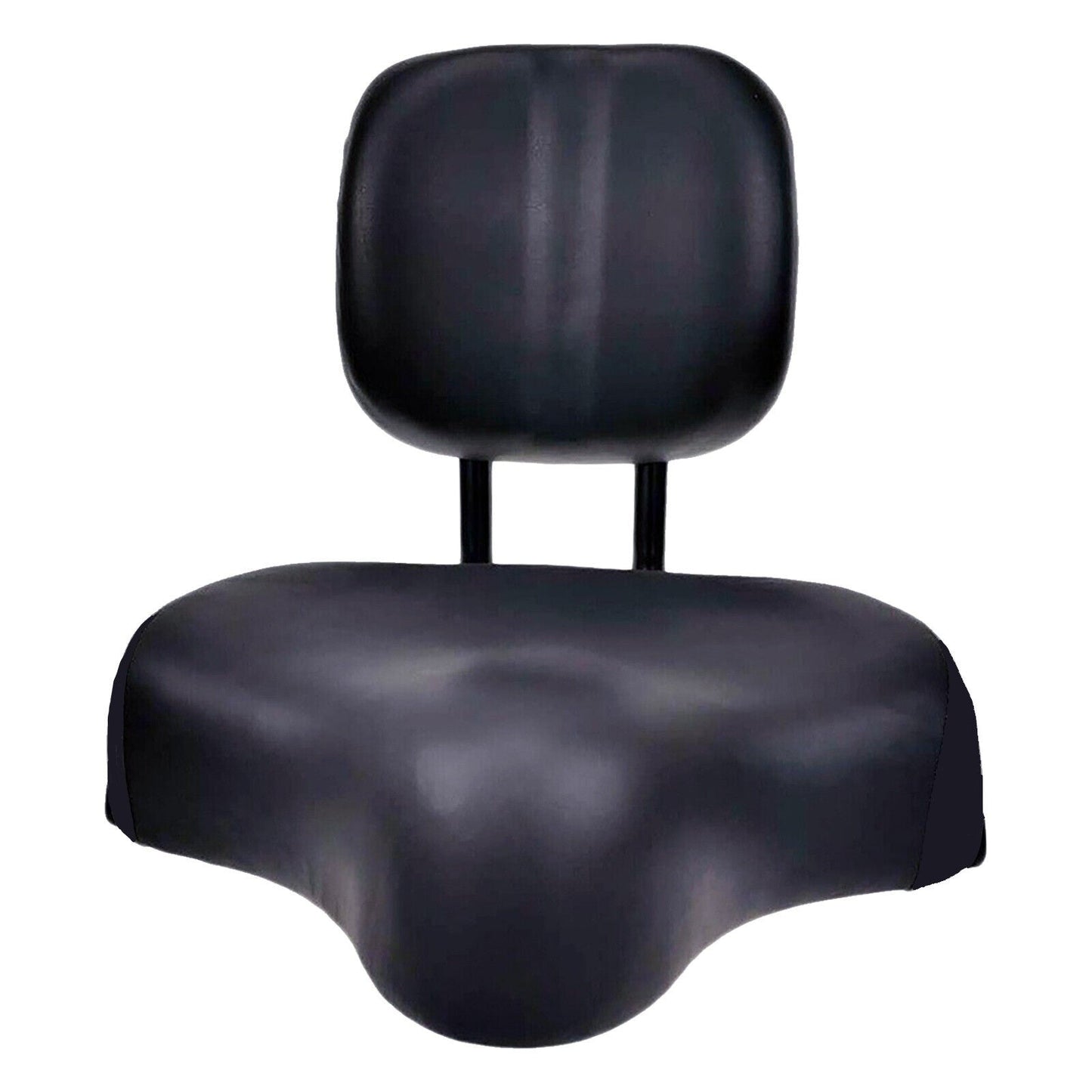 SADDLE with Back Rest, Non Adjustable - BLACK With "standard" knuckle - 290mm W x 240mm L