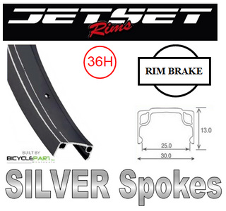 WHEEL - 20" Jetset 7X 36H Black Rim, SCREW-ON MULTI Q/R (135mm OLD) Loose Ball KK Rival Black Hub, Mach 1 SILVER Spokes