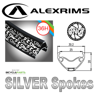 WHEEL - 26" Alex MD25 36H P/j Black Rim, FRONT Q/R (100mm OLD) 6 Bolt Disc Sealed Novatec Black Hub, Mach 1 SILVER Spokes