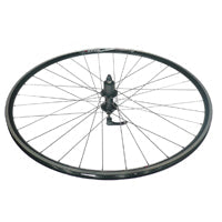 WHEEL 700c Alex DA-22 D/w Black Rim W/msw , 7 Speed Black Joytech Cassette (130mm OLD) Q/r Alloy hub , Silver Mach1 Spokes .