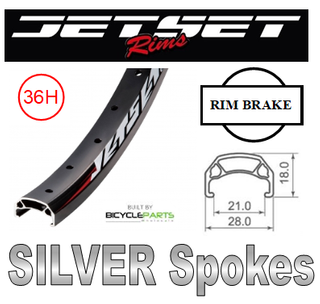 WHEEL - 20" Jetset CH-E213 36H P/j Matt Black Rim, 8/10 SPEED Q/R (135mm OLD) 6 Bolt Disc Sealed Novatec Black Hub, Mach 1 SILVER Spokes