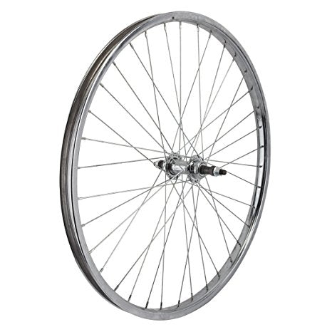 WHEEL - 24" JETSET Ano 36H Alloy Rim A/v, Sealed Bearings Steel 36h Hub, Mach 1 Spokes, REAR. SILVER with BLACK Hub
