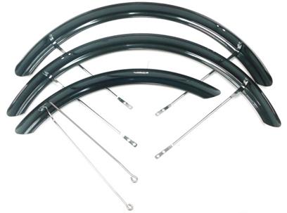 MUDGUARD SET 20/24, Gomier 2500 Series Black Resin 3 Piece set With Stays (very Durable) Resists Sctatches and Dents . (rust proof)