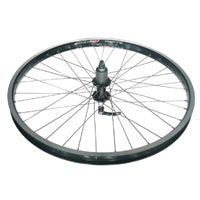Wheel 24" DM-24 Alex D/w Black alloy rim , Black Sealed Bearing 8/10 Speed Cassette Q/r Black Hub , Silver Mach 1 spokes , REAR . (match 95641)