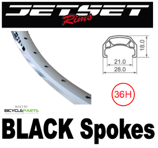 WHEEL - 700C Jetset CH-E213 36H P/j Silver Rim, SCREW-ON MULTI Q/R (135mm OLD) Loose Ball KK Rival Black Hub, BLACK Spokes