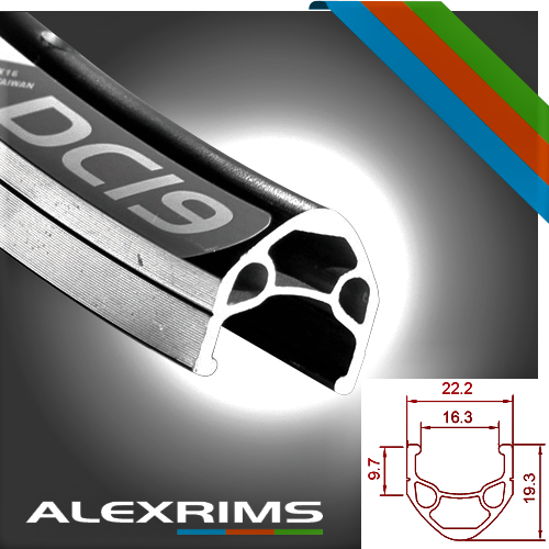 RIM 700c x 16mm - ALEX DC19 - 32H - (622 x 16) - Presta Valve - Rim Brake - D/W - BLACK - MSW - (ERD595)