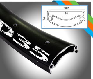 RIM 29er x 35mm - ALEX MD35 - 32H - (622 x 35) - Presta Valve - Disc Brake - D/W - BLACK - Tubeless Ready - (ERD 605mm)