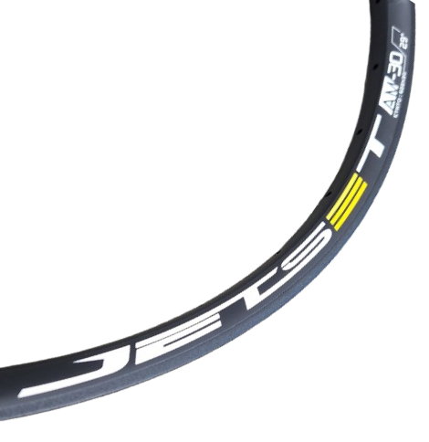RIM 29er x 30mm - JETSET AM-30 - 32H - (622 x 30) - Presta Valve - Disc Brake - D/W - Tubeless Ready - BLACK - (489g) Quality Jetset rim made in Taiwan (ERD 598)