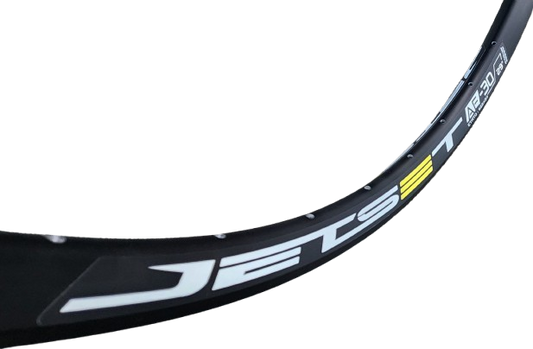 RIM 29er x 30mm - JETSET AE-30 - 32H - (622 x 30) - Presta Valve - Disc Brake - D/W - Tubeless Ready - BLACK - (737g) Quality Jetset rim made in Taiwan (ERD 594)
