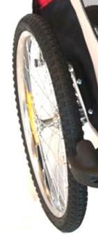 Replacement 20" REAR Wheel for Bicycle Trailer/Jogger, hollow sealed bearing hub. axle dia 12.5mm, incls tyre/tube
