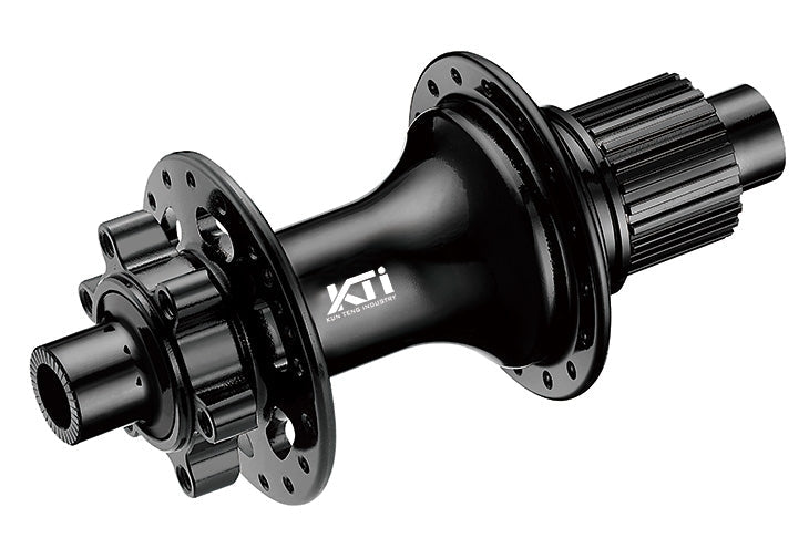 HUB "KT" Brand 612 POE 0.6 deg engagement - REAR - 12 x 148mm BOOST 6-Bolt - 32H - Sealed Bearings - MICRO SPLINE - ANOD Black - W/KT logo