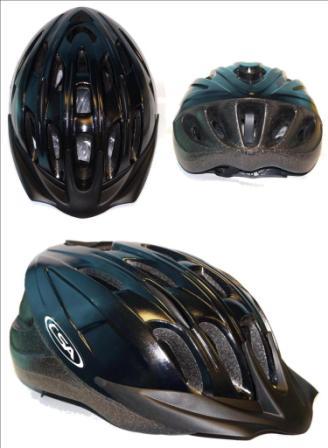 CHASER HELMET - GLOSS BLACK, Australia Standards Approved -- MEDIUM / LARGE (58-62cm)