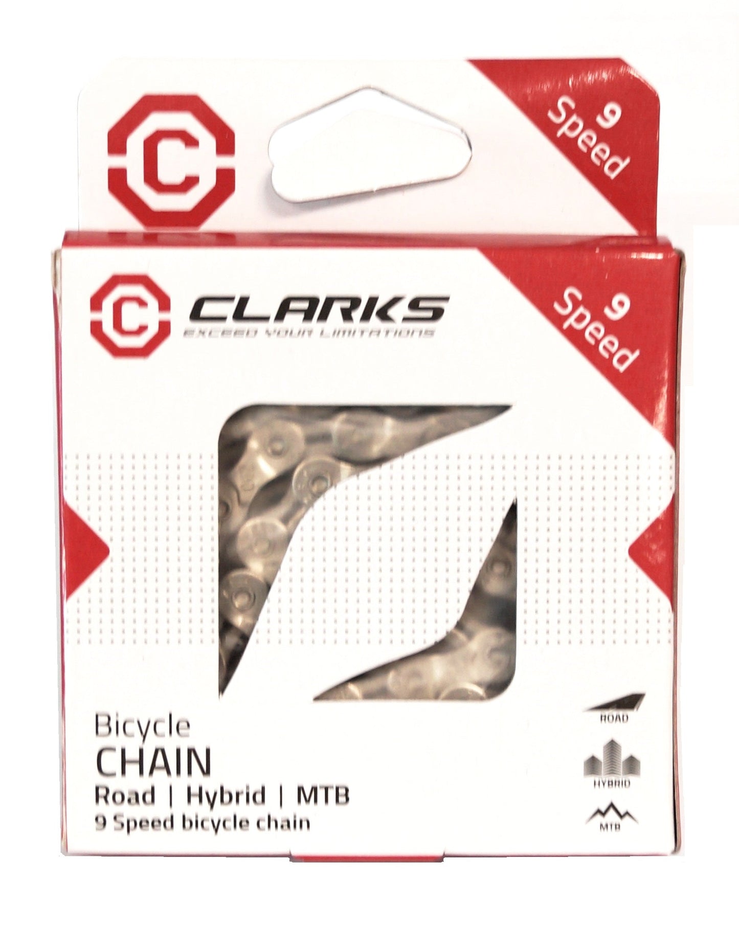 CHAIN - 9 Speed - CLARKS - SILVER - Self Lubricating - w/Connect Link