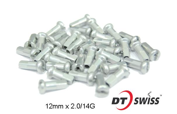 DT NIPPLES 14g Alloy, 12mm SILVER (Individual)