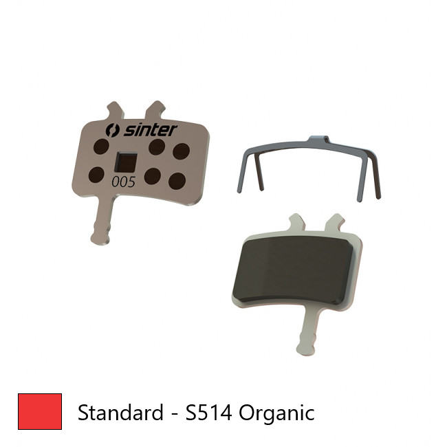 BRAKE DISC PADS - MTB standard premium pads, RED, "Avid Juicy 3, 5, 7 | Carbon | Ultimate | BB7 Mechanical" Quality Sinter product Made in Slovenia