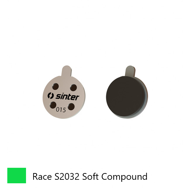 BRAKE DISC PADS - MTB, RACE pads (Extra Bite), GREEN, Zoom DB280, DB350, DB450, DB550 - Quality Sinter product Made in Slovenia