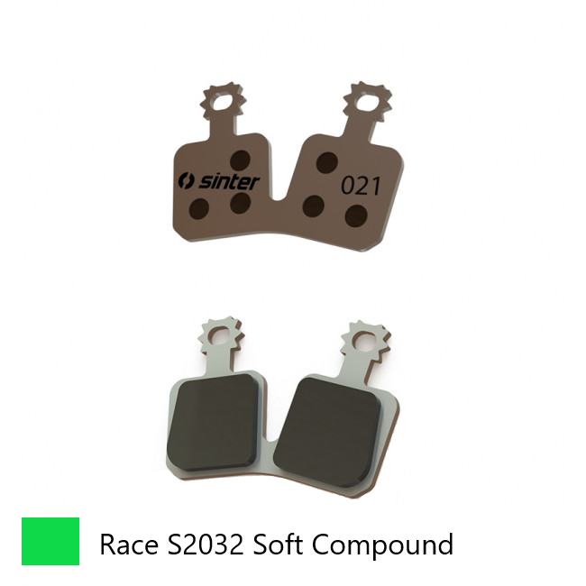 BRAKE DISC PADS - MTB, RACE pads (softer compound Greater Bite), GREEN, Magura MT Trail (FW), MT5, MT5 eStop, MT5e, MT7 - Quality Sinter product Made in Slovenia