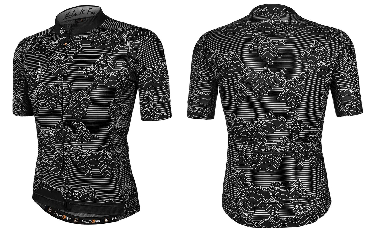 BLACK PRO JERSEY  -  Funkier Rossini, Race Fit, Full Zip, Mens --- XXL