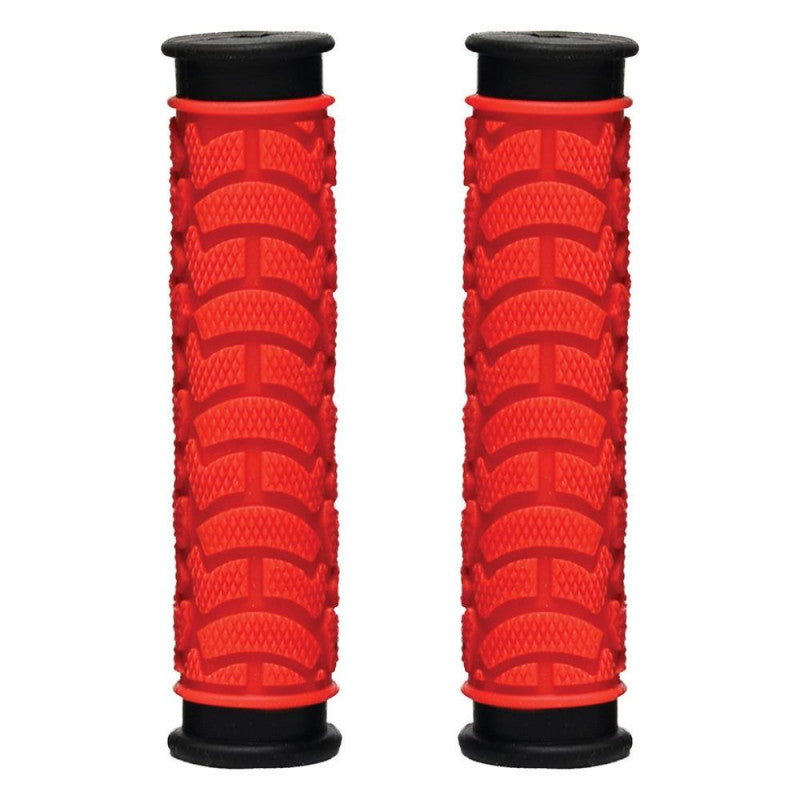 GRIPS - Dual Density MTB Grips, Clossed End. 130mm RED  - Oxford Product