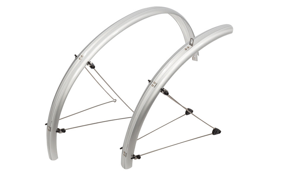 Incredible Value 26" F & R set, MUDGUARD STRONGLIGHT, MTB SILVER ALLOY Guards, CHROME stays - MUDGUARD 60mm, Quality STRONGLIGHT product, great hang sell packaging