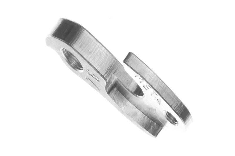 META CNC DERAILLEUR HANGER - Model 76, Material 6061 T651 Aviation Aluminium, CNC Machined, Silver, SPECIALIZED