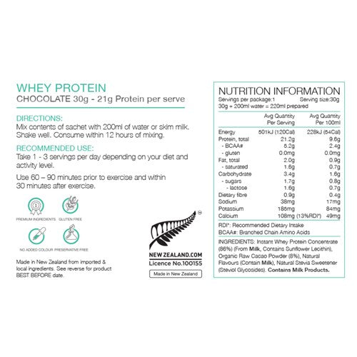 Whey Protein Concentrate - 30g Cacao - Box of 25