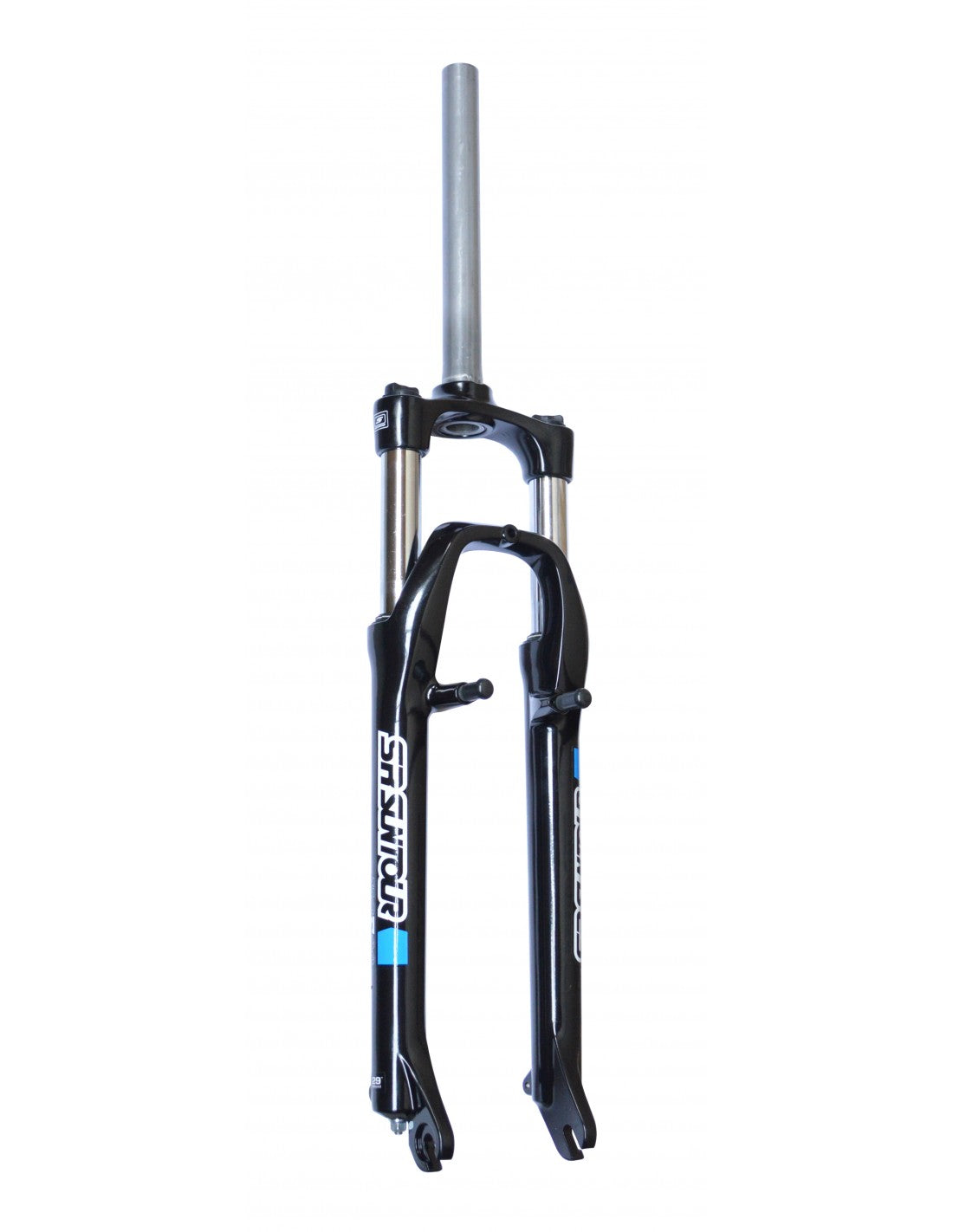 SR Suntour Suspension Fork 26", XCE, travel 100mm, for axle 9mm, coil spring w/preload adjuster, 1 1/8" steerer, V-BRAKE, BLACK