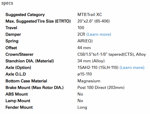 SUSPENSION FORK 20" Raidon 34, BOOST, LO, tapered, 15 x 110mm, 100mm Travel, matt black