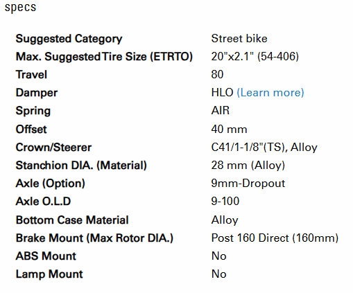 SUSPENSION FORK 20", XCM-JR AIR, HLO, 1 1/8" Steerer, 9 x 100mm, 80mm Travel, matt black
