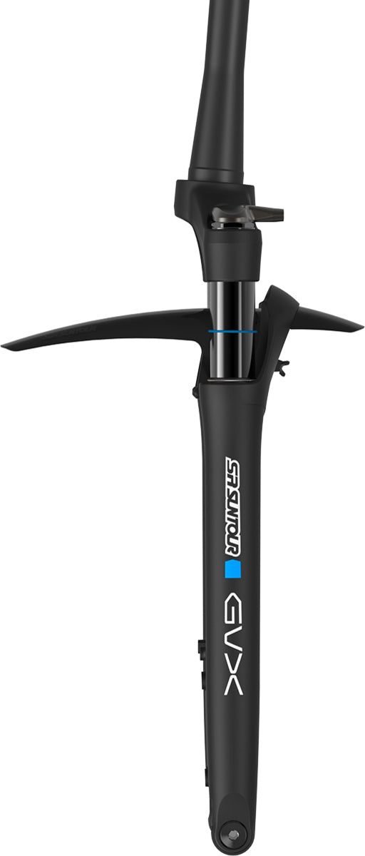 Gravel FORK SF24-GVX32 700C, 50mm travel ,12x100mm axle EQ air spring, RLR damper With remote, flat mount disc , matt black 1.5" to 1-1/8" tapered stem 300mm