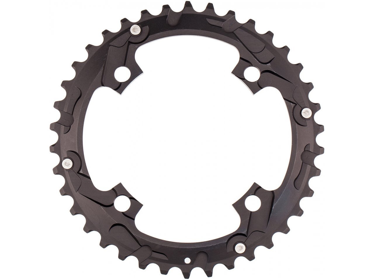 CHAINRING - MTB "STRONGLIGHT", 38T, 7075 CNC Black SRAM XO - 104mm BCD treaded bolt hole, 4 Hole for 2 X 10 Spd (Compatible with Chainring Bolt SL350134)